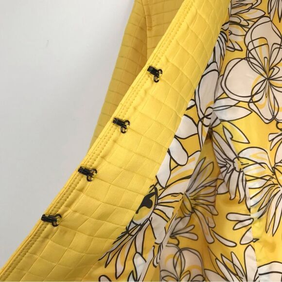 Laura Ashley Sunshine Yellow Lightweight Quilted Floral Lined Blazer Jacket - Picture 7 of 13